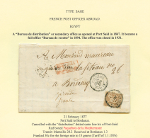 PORT-SAID EGYPTE : 1877 30c(n°69) Léger Pli Obl. PORT-SAID Sur Lettre Pour La FRANCE. Signé BRUN. TTB. - Other & Unclassified