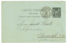 MONACO : 1885 Entier 10c SAGE Obl. MONACO PRINCIPAUTE Pour L'ALLEMAGNE. Superbe. - Sonstige & Ohne Zuordnung