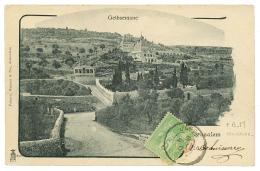 BOITE MOBILE - JAFFA : 1901 5c Sage Obl. JAFFA + B.M (verso) Sur Carte De JERUSALEM Pour La FRANCE. Transit PORT-SAID EG - Autres & Non Classés