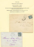 CORR. D'ARMEES - 2 Lettres Pour PARIS : 1891 15c Obl. CORR D'ARMEES CONSTANTINOPLE FR Et 1897 15c Obl. CONST-GALATA C.D - Altri & Non Classificati