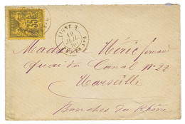 1880 35c SAGE Obl. LIGNE N PAQ FR N°6 Sur Enveloppe Pour MARSEILLE. TTB. - Autres & Non Classés