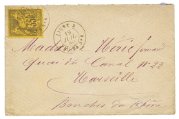 1880 35c SAGE Obl. LIGNE N PAQ FR N°6 Sur Enveloppe Pour MARSEILLE. TTB. - Altri & Non Classificati