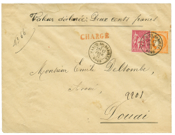 1877 40c SIEGE(n°38) + 75c SAGE Obl. MARQ-EN-BAROEUL Sur Env. CHARGEE (VD=200F). Superbe Qualité. - Altri & Non Classificati