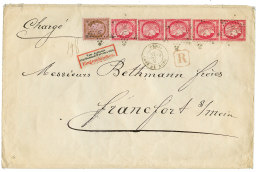 1876 80c CERES(x5) + 10c Obl. ETOILE + PARIS GARE DU NORD Sur Env. RECOMMANDEE Avec Etiquette Allemande "VON AUSLANDE/EI - Altri & Non Classificati