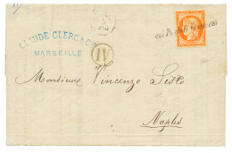 1876 40c SIEGE(n°38) Obl. COI POSTALI FRANCESI Sur Lettre Pour NAPLES(ITALIE). Superbe. - Altri & Non Classificati