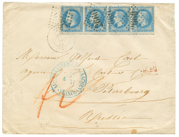 1868 Bande De 4 Du 20c(n°29) Obl. GC 2660 Sur Env. De NIORT Pour ST PETERSBURG(RUSSIE). TTB.l - Otros & Sin Clasificación