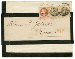 "IMPRIME Pour L' ITALIE" : 1872 2c(n°26)+ 4c(n°27)x2 Obl. REIMS Sur IMPRIME Complet Sous Bande Pour ROME (ITALIE - Sonstige & Ohne Zuordnung