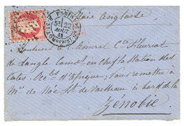 "Destination STATION Des CÔTES D'AFRIQUE" : 1868 80c(n°24) Obl. Etoile Sur Env. De PARIS Pour L' AMIRAL FLEURI - Other & Unclassified