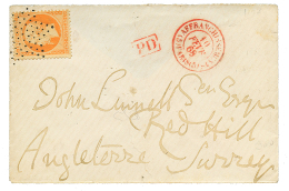 1868 40c(n°23) Obl. Etoile + Cachet Rouge AFFRANCHISSEMENTS (5) PARIS Sur Env. Pour L'ANGLETERRE. RARE. Superbe. - Other & Unclassified