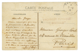 1914 CROISEUR CUIRASSE MONTCALM + PAPEETE TAHITI Sur Carte Pour PARIS. Superbe. - Other & Unclassified