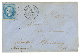 1863 20c(n°22) Obl. CEMA + CORPS EXP. MEXIQUE Bau A Sur Enveloppe Pour La FRANCE. TTB. - Otros & Sin Clasificación