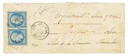 "GARDE IMPERIALE - DOUBLE PORT" : 1855 Paire 20c(def) Obl. AOGI + ARMEE D'ORIENT Gal IMPle Sur Enveloppe Pour La FRANCE. - Sonstige & Ohne Zuordnung