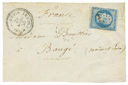 1855 20c Légèrement Réparé Obl. KHAO + KAMIESCH ARMEE D'ORIENT Sur DEVANT De Lettre. Sign&ea - Otros & Sin Clasificación