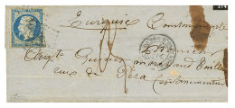 1855 20c(n°14) + ARMEE D'ORIENT 2e CORPS + Taxe "3" Sur Lettre Pour CONSTANTINOPLE. TB. - Otros & Sin Clasificación