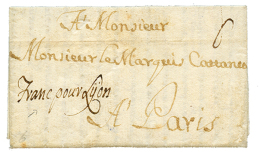 1704 "FRANC Pour LYON" Manuscrit Sur Lettre Avec Texte De GENOVA(ITALIE) Pour PARIS. Superbe. - Altri & Non Classificati