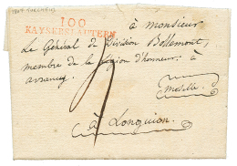 "TURCKEIM" : 1807 100 KAISERSLAUTERN Rouge Sur Lettre Avec Texte Daté "TURCKEIM". Superbe. - Sonstige & Ohne Zuordnung
