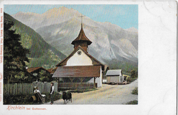 GUTTANNEN → Kirchlein Mit 2 Bauern Und Einem Schaf, Alte Lithokarte Ca.1900 - Guttannen