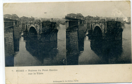 ROME - Ruines Du Pont Emilio Sur Le Tibre - Carte Stéréo - Bruggen