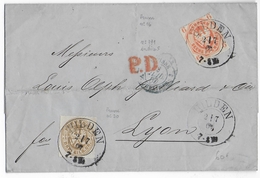 PREUSSEN - 1867 - LETTRE De HILDEN Pour LYON Avec ENTREE Par ERQUELINES - Storia Postale