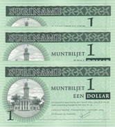 SURINAME 1 DOLLAR 2004 P-155a UNC 3 PCS  [SR155a] - Suriname