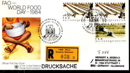 ONU FDC  1984  Recommandé  Contre La Faim Tracteur Culture - Tegen De Honger