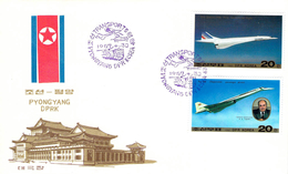 Lettre Enveloppe Philatélique Concorde Pyongyang DPRK Corèe 30.04.1987     Air France - 1960-.... Storia Postale