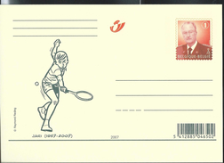 Belgique; Entier N° 105 (année 2007)  (Jari Héros De Bande-dessinée - Joueur De Tennis)  Carte Neuve - Bandes Dessinées