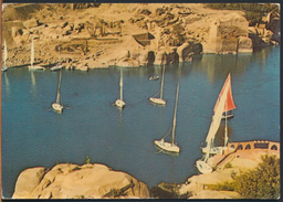 °°° 1174 - EGYPT - ASSWAN - SAILING BOATS ON THE NILE AT ASWAN - With Stamps °°° - Aswan