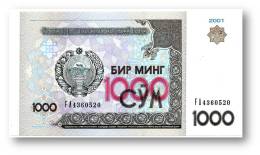 UZBEKISTAN - 1000 SUM - 2001 - Pick 82 - Serie FA - 2 Scans - Oezbekistan