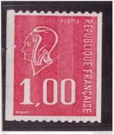 FRANCE MARIANNE DE BEQUET ROULETTE 1.00F ROUGE 4 Bandes Phosphore - 1971-1976 Marianne (Béquet)