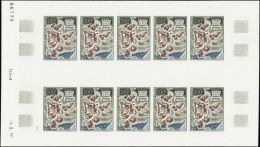 N°  24 200f Feuille De 10 Timbres Non Dentelés Qualité: ** Cote: 1500  € - Andere & Zonder Classificatie