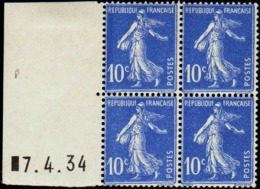 N°  279 10c Semeuse Outremer Bdf* à Gauche 7-4-33 Qualité: ** Cote: 175  € - Andere & Zonder Classificatie