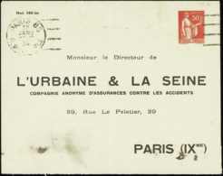 N°  283 (B6F1) 50c Paix "L'Urbaine & La Seine" Qualité: OBL Cote: 300  € - Andere & Zonder Classificatie
