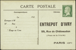 N°  170 CP1  10c Pasteur "Entrepot D'Ivry" Paris IXè Qualité:  Cote: 1500  € - Andere & Zonder Classificatie