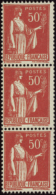 N°  32 50c Paix Rouge Bande Verticale De 3 Timbres Qualité: ** Cote: 480  € - Altri & Non Classificati