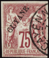 N°  14 75c Carmin Sans Point Après Guyane Qualité: OBL Cote: 192  € - Altri & Non Classificati