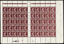 N°  139 20c Brun-lilas Feuille De 50 Timbres Millésime 7 (8ex*) Qualité: ** Cote: 550  € - Andere & Zonder Classificatie