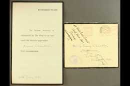 1936 BUCKINGHAM PALACE MOURNING ENVELOPE & LETTER WITH PRIVY PURSE CACHET (July) Envelope With Crown On Flap,... - Ohne Zuordnung