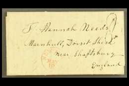 1841 QUAKERS LETTER FROM NEW YORK TO DORSET, LIVERPOOL SHIP LETTER (April) Lengthy Entire Letter From Mary Seaman... - ...-1840 Prephilately