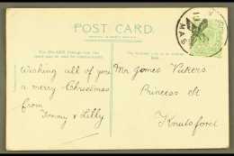 POSTED IN ADVANCE FOR CHRISTMAS DAY - MANCHESTER 1906 Sideways Strike, Tying ½d To Postcard. For More... - Autres & Non Classés