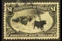 1898 Trans-Mississippi Exposition $1 Black (SG 298, Sc 292), Lightly Used With Near-perfect Centering (guide Line... - Autres & Non Classés