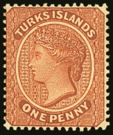 1882 1d Orange Brown, Wmk CA, SG 55, Superb Mint. For More Images, Please Visit... - Turks And Caicos