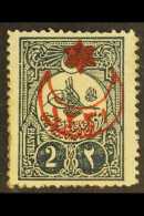 1915 2pi Black Of 1908, Perf 13½, Ovptd For Printed Matter In Red, With Star And Crescent 1331 Overprint,... - Other & Unclassified
