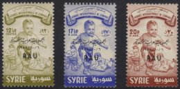 1958 "RAU" Children's Day Overprints Complete Set, SG 670a/70c, Michel V 22/24, Superb Never Hinged Mint, Fresh.... - Syrie