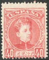 1901-05 Alfonso XIII "Cadet" 40c Rose Key Value (SG 302, Edifil 251) Fine Lightly Hinged Mint. Fresh! For More... - Altri & Non Classificati