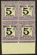 POSTAGE DUES 1924 5d Black And Violet From Setting VI With "AFRICA WITHOUT STOP" Variety, SG D25a, Fresh Never... - Afrique Du Sud-Ouest (1923-1990)