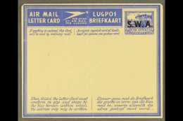 AEROGRAMME 1944 3d Blue, "S.W.A." Large Type VII Overprint On South Africa Issue, H&G I14, Kessler 114,... - Südwestafrika (1923-1990)