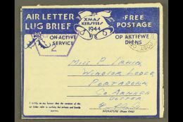 AEROGRAMME 1944 "Greetings From The North" Christmas Air Letter, Inscribed "Free Postage" For Serving Troops, 1979... - Unclassified