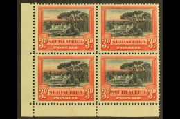 1927-30 3d Black & Red, Perf.14x13½ Down In Corner Marginal Block Of 4, SG 35a, Fine Mint, Hinged At... - Non Classificati
