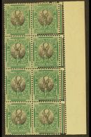 1926-7 ½d Black & Green, Pretoria Printing In A Right Marginal, Block Of 8, EXTRA STRIKE OF PERFORATOR... - Unclassified